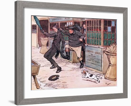It Was a Beautiful and Exhilerating Sight to See the Red Nose Man Writhing in Mr Wellers Grasp-Cecil Aldin-Framed Giclee Print