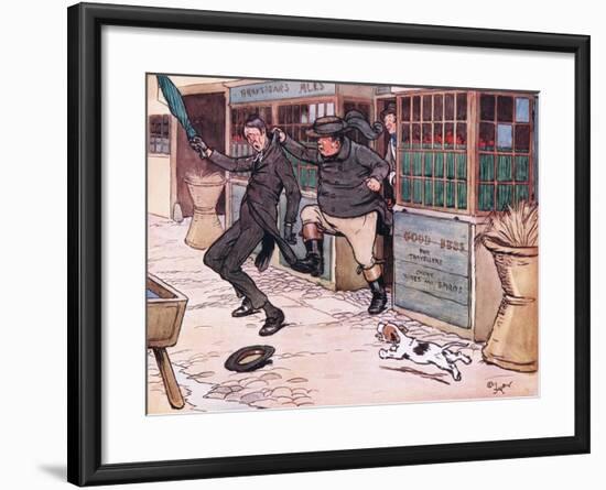 It Was a Beautiful and Exhilerating Sight to See the Red Nose Man Writhing in Mr Wellers Grasp-Cecil Aldin-Framed Giclee Print