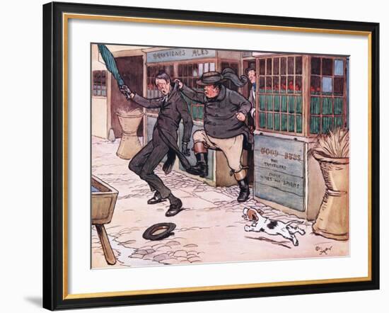 It Was a Beautiful and Exhilerating Sight to See the Red Nose Man Writhing in Mr Wellers Grasp-Cecil Aldin-Framed Giclee Print