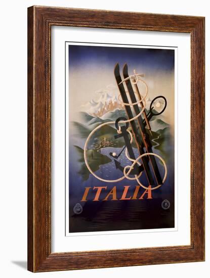 Italia Skis Anchor Mountains-null-Framed Giclee Print