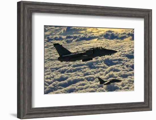 Italian Air Force Amx-Acol Aircraft Flying Above the Clouds-Stocktrek Images-Framed Premium Photographic Print