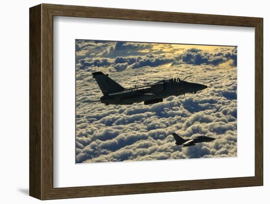 Italian Air Force Amx-Acol Aircraft Flying Above the Clouds-Stocktrek Images-Framed Premium Photographic Print