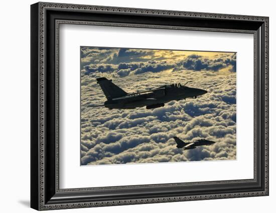 Italian Air Force Amx-Acol Aircraft Flying Above the Clouds-Stocktrek Images-Framed Premium Photographic Print