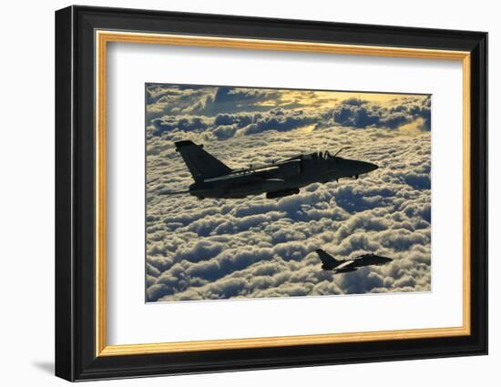 Italian Air Force Amx-Acol Aircraft Flying Above the Clouds-Stocktrek Images-Framed Premium Photographic Print