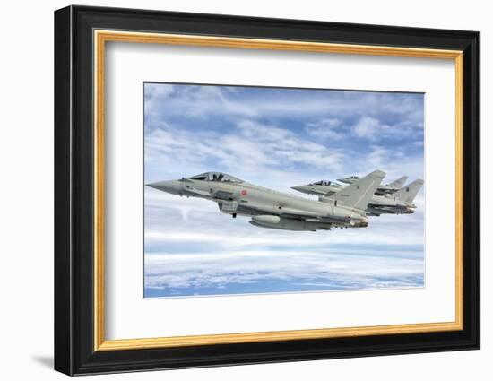 Italian Air Force F-2000 Typhoon Aircraft Fly in Formation-Stocktrek Images-Framed Photographic Print