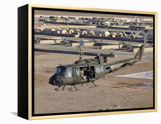 Italian Army AB-205MEP Utility Helicopter in Flight over Shindand, Afghanistan-Stocktrek Images-Framed Premier Image Canvas