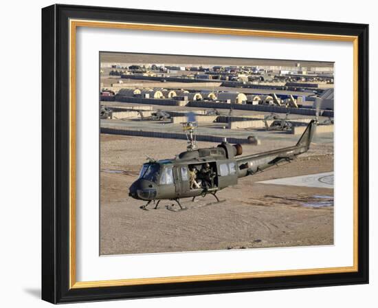 Italian Army AB-205MEP Utility Helicopter in Flight over Shindand, Afghanistan-Stocktrek Images-Framed Photographic Print