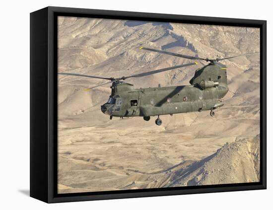 Italian Army CH-47C Chinook Helicopter in Flight over Afghanistan-Stocktrek Images-Framed Premier Image Canvas