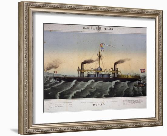 Italian Battleship Duilio, Italy, 19th Century-null-Framed Giclee Print