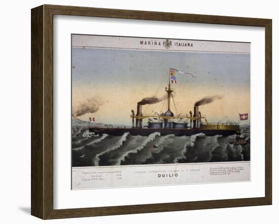 Italian Battleship Duilio, Italy, 19th Century-null-Framed Giclee Print