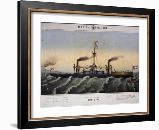 Italian Battleship Duilio, Italy, 19th Century-null-Framed Giclee Print
