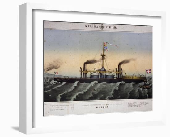 Italian Battleship Duilio, Italy, 19th Century-null-Framed Giclee Print