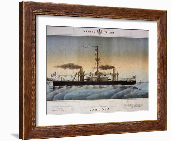 Italian Battleship Enrico Dandolo, Italy, 19th Century-null-Framed Giclee Print