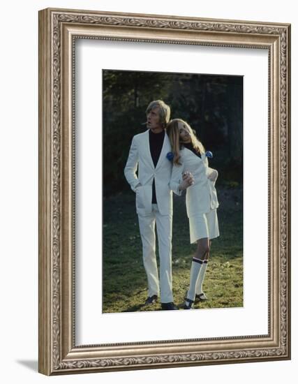 Italian-Born French Musician Nino Ferrer (1934 - 1998) and Unidentified Woman, Paris, France, 1968-Bill Ray-Framed Photographic Print