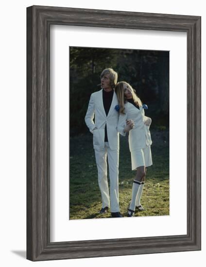 Italian-Born French Musician Nino Ferrer (1934 - 1998) and Unidentified Woman, Paris, France, 1968-Bill Ray-Framed Photographic Print