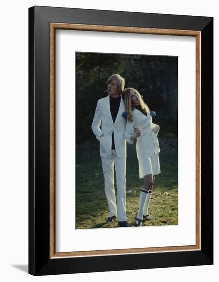 Italian-Born French Musician Nino Ferrer (1934 - 1998) and Unidentified Woman, Paris, France, 1968-Bill Ray-Framed Photographic Print