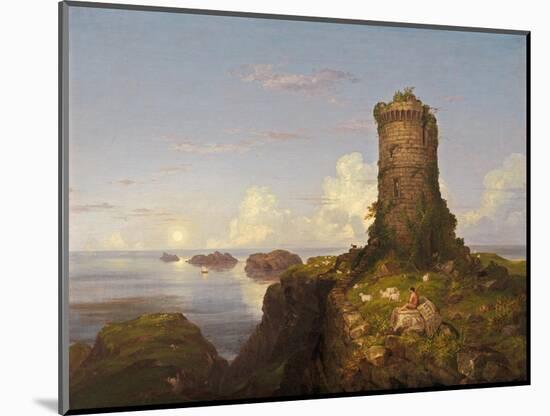 Italian Coast Scene with Ruined Tower, 1838 (Oil on Canvas)-Thomas Cole-Mounted Giclee Print