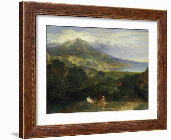 Italian Coastal Landscape, about 1670-Jean-François Millet-Framed Giclee Print