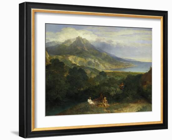 Italian Coastal Landscape, about 1670-Jean-François Millet-Framed Giclee Print