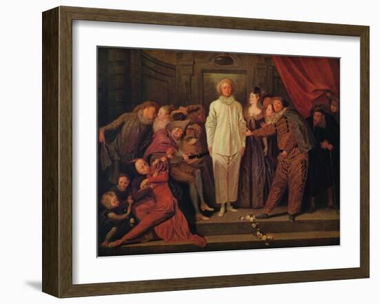 'Italian Comedians', c1720-Jean-Antoine Watteau-Framed Giclee Print