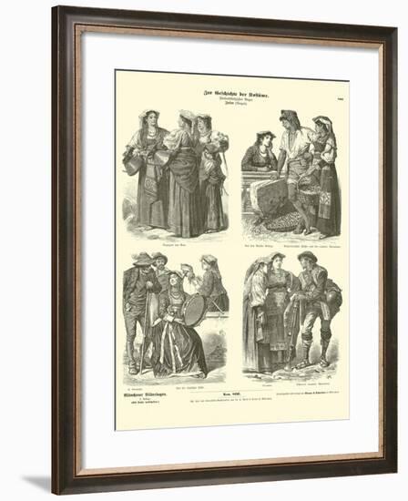 Italian Costumes, Late 19th Century-null-Framed Giclee Print