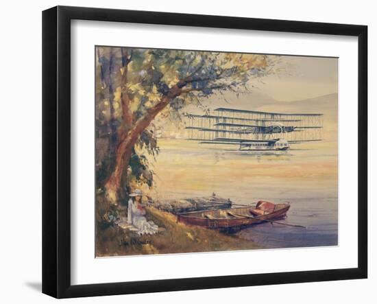 Italian Designer Caproni's Design for a Transatlantic Passenger Plane-null-Framed Art Print