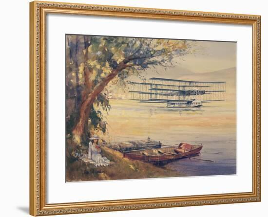 Italian Designer Caproni's Design for a Transatlantic Passenger Plane-null-Framed Art Print