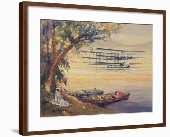 Italian Designer Caproni's Design for a Transatlantic Passenger Plane-null-Framed Art Print