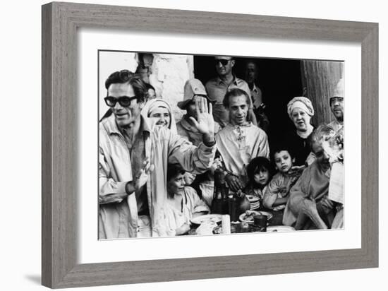 Italian Film Maker Pier Paolo Pasolini, Directs Villagers Appearing as Extras in 'Decameron'-null-Framed Premium Photographic Print