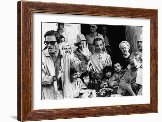 Italian Film Maker Pier Paolo Pasolini, Directs Villagers Appearing as Extras in 'Decameron'-null-Framed Premium Photographic Print