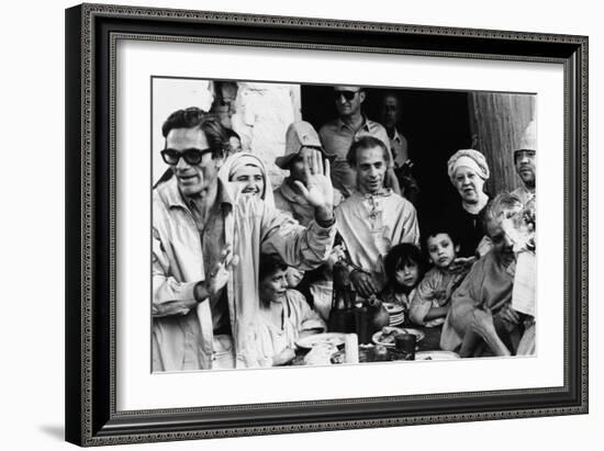 Italian Film Maker Pier Paolo Pasolini, Directs Villagers Appearing as Extras in 'Decameron'-null-Framed Premium Photographic Print