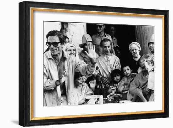 Italian Film Maker Pier Paolo Pasolini, Directs Villagers Appearing as Extras in 'Decameron'-null-Framed Premium Photographic Print