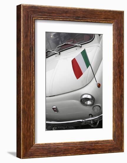 Italian Flag on Fiat 500 Car, Rome, Lazio, Italy, Europe-Stuart Black-Framed Photographic Print