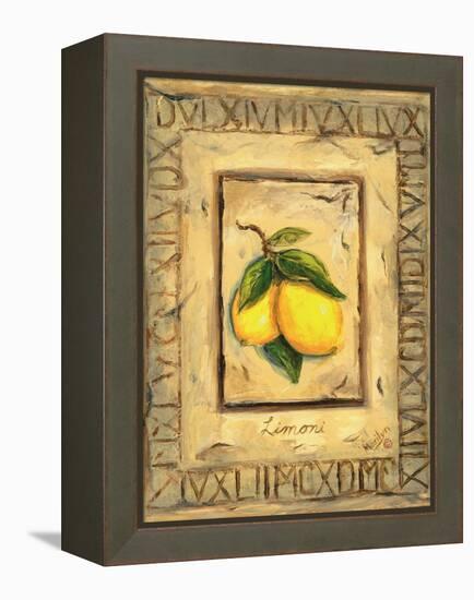 Italian Fruits Lemons-Marilyn Dunlap-Framed Stretched Canvas