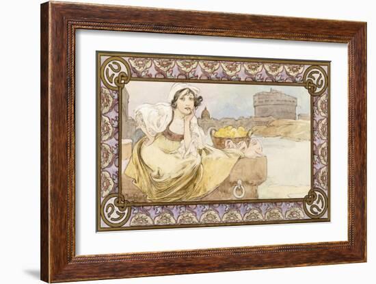 Italian Girl, 1900-Alphonse Mucha-Framed Giclee Print