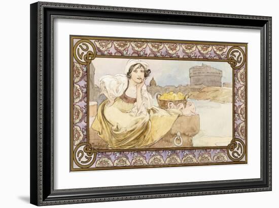 Italian Girl, 1900-Alphonse Mucha-Framed Giclee Print