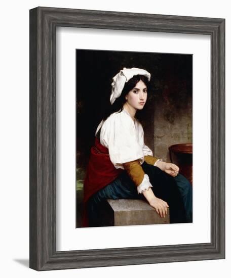 Italian Girl by a Fountain, 1870-William Adolphe Bouguereau-Framed Giclee Print