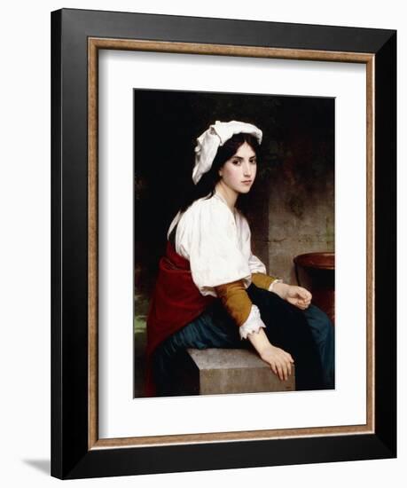 Italian Girl by a Fountain, 1870-William Adolphe Bouguereau-Framed Giclee Print