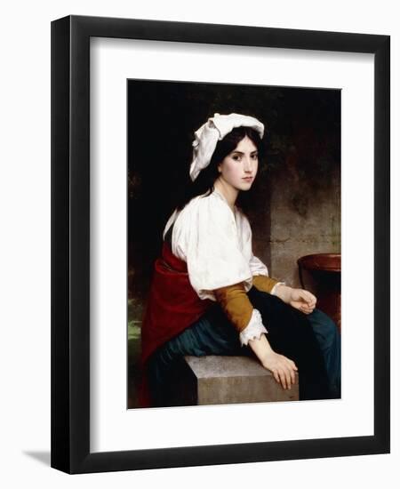 Italian Girl by a Fountain, 1870-William Adolphe Bouguereau-Framed Giclee Print