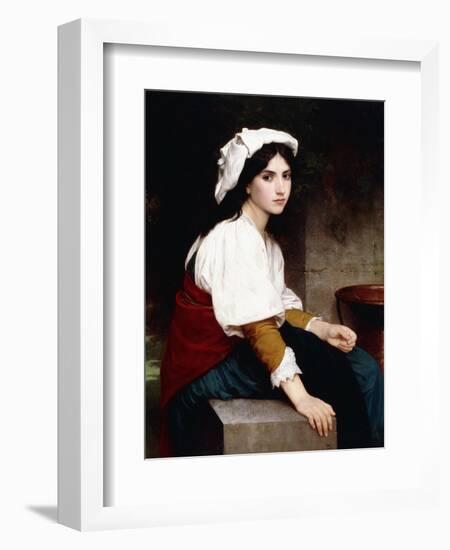 Italian Girl by a Fountain, 1870-William Adolphe Bouguereau-Framed Giclee Print