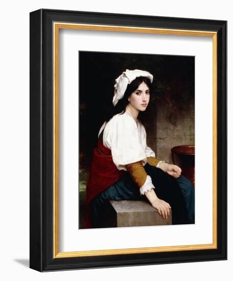 Italian Girl by a Fountain, 1870-William Adolphe Bouguereau-Framed Giclee Print