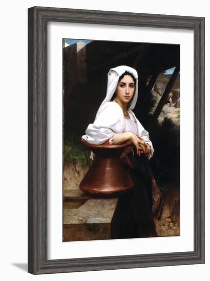 Italian Girl Drawing Water-William Adolphe Bouguereau-Framed Art Print