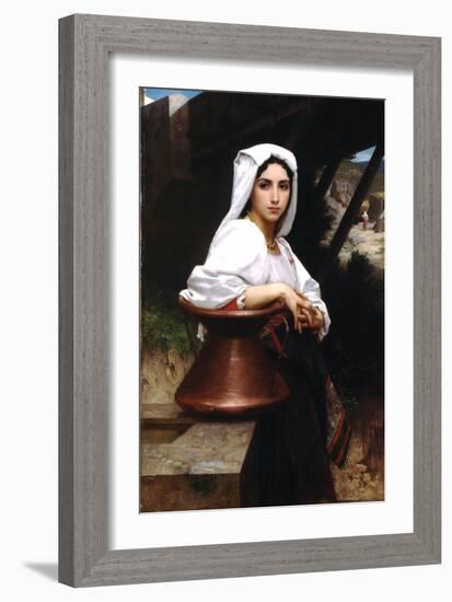 Italian Girl Drawing Water-William Adolphe Bouguereau-Framed Art Print