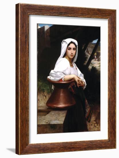 Italian Girl Drawing Water-William Adolphe Bouguereau-Framed Art Print