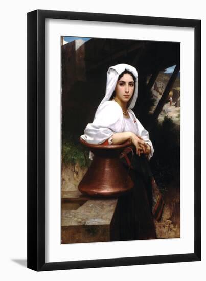 Italian Girl Drawing Water-William Adolphe Bouguereau-Framed Art Print