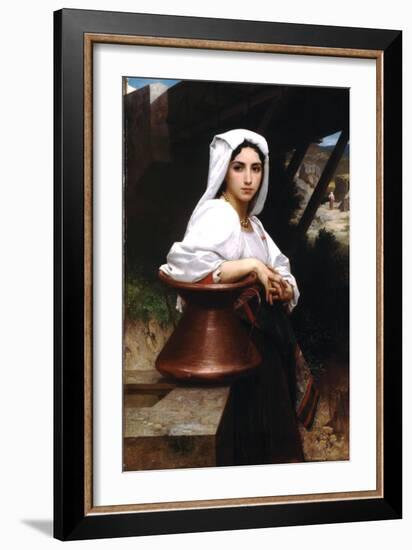 Italian Girl Drawing Water-William Adolphe Bouguereau-Framed Art Print