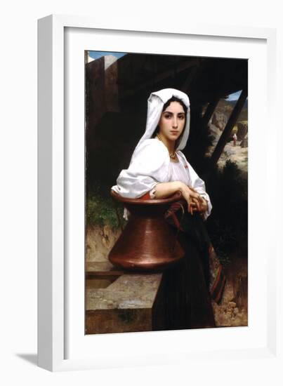 Italian Girl Drawing Water-William Adolphe Bouguereau-Framed Art Print