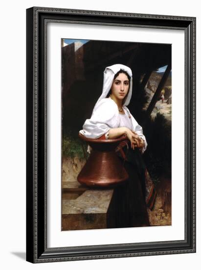 Italian Girl Drawing Water-William Adolphe Bouguereau-Framed Art Print