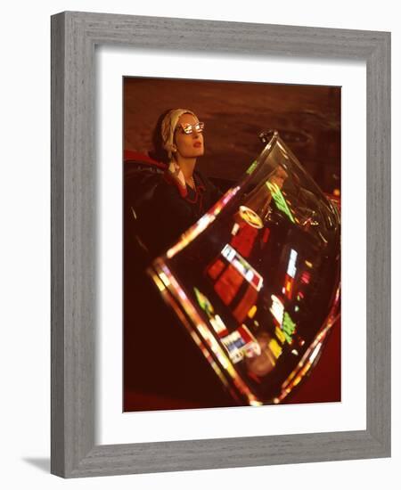 Italian Girl in Ferrari, Milan, Italy-Ralph Crane-Framed Photographic Print