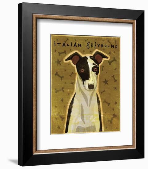 Italian Greyhound (Black & White)-John W^ Golden-Framed Art Print